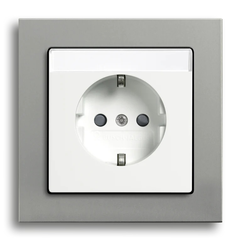SCHUKO® Steckdose mit Beschriftungsfeld