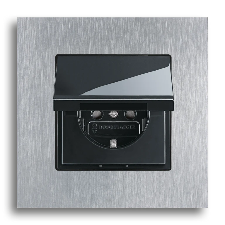 SCHUKO® socket outlet with hinged lid