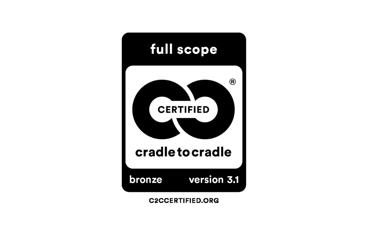 Logo der Cradle to Cradle-Produktzertifizierung mit den Aufschriften "C2C" und "Version 3.1".