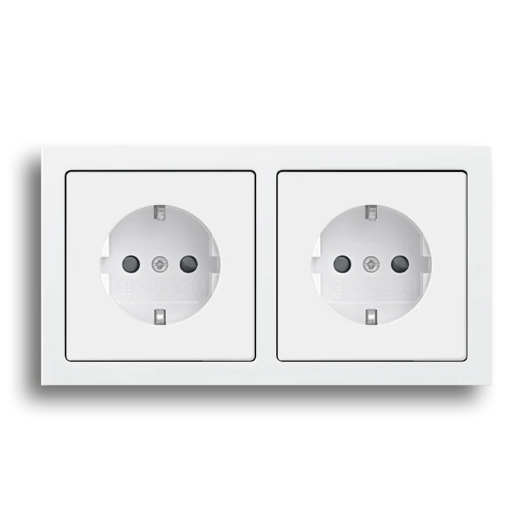 SCHUKO® Steckdose 2-fach, vorverdrahtet