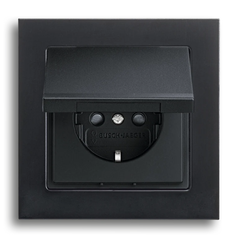 SCHUKO® socket outlet with hinged lid