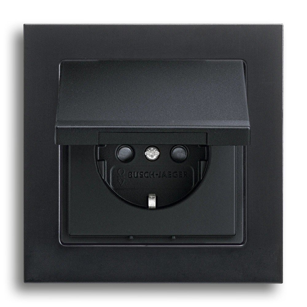 SCHUKO® socket outlet with hinged lid