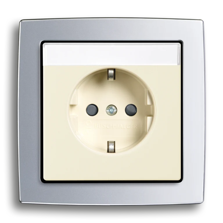 SCHUKO® Steckdose mit Beschriftungsfeld