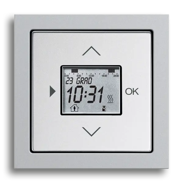 Raumtemperaturregler mit Timer,Alusilber,future® linear