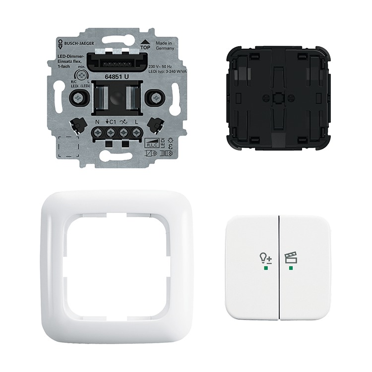 Peer Seizoen Aanbod Busch-Jaeger - LED dimmer insert flex, 1gang Complete set with 2gang control element, wireless Peer Seizoen Aanbod Busch-Jaeger - LED dimmer insert flex, 1gang Complete set with 2gang control element, wireless
